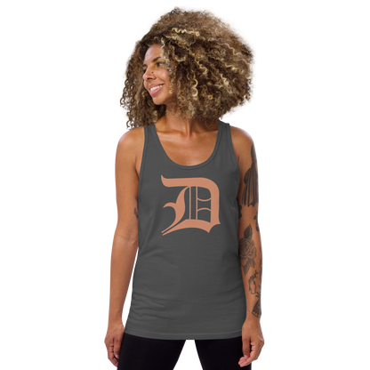 Detroit 'Old English D' Tank Top (Copper Color) | Unisex Jersey