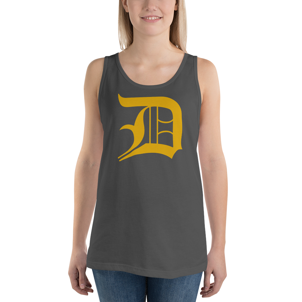 Detroit 'Old English D' Tank Top (Gold) | Unisex Jersey