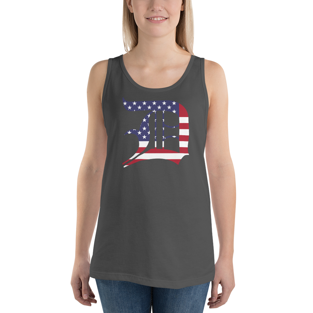 Detroit 'Old English D' Tank Top (Patriotic Edition) | Unisex Jersey