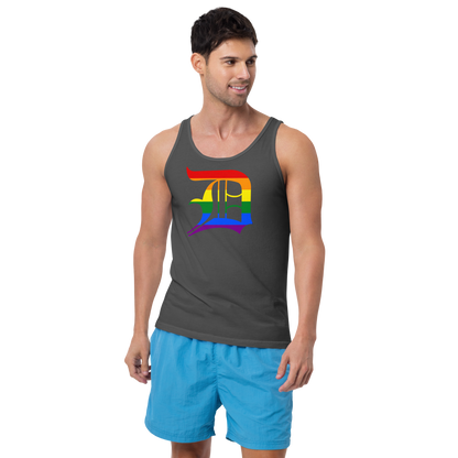 Detroit 'Old English D' Tank Top (Rainbow Pride Edition) | Unisex Jersey