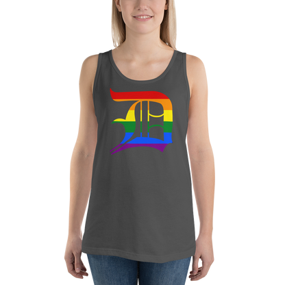 Detroit 'Old English D' Tank Top (Rainbow Pride Edition) | Unisex Jersey