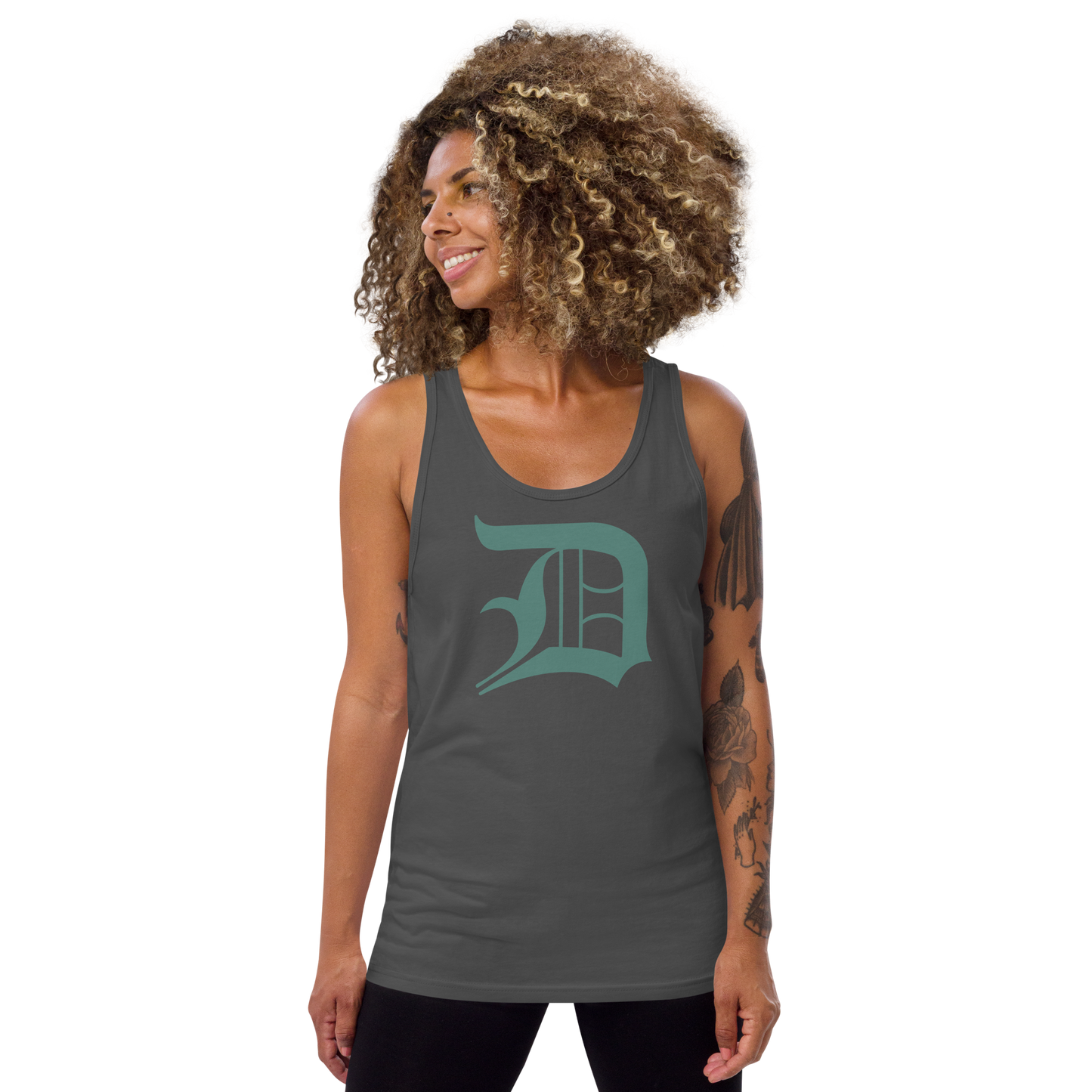 Detroit 'Old English D' Tank Top (Copper Green) | Unisex Jersey