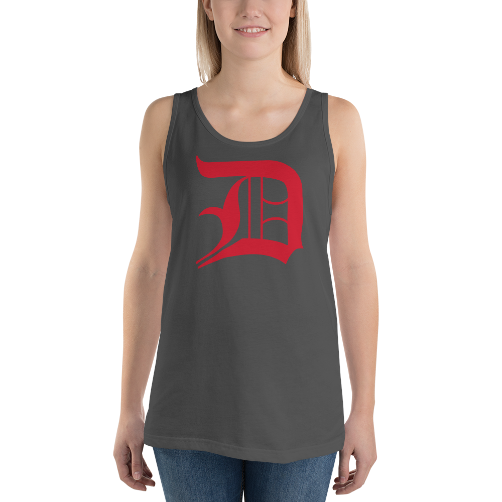 Detroit 'Old English D' Tank Top (Aviform Red) | Unisex Jersey