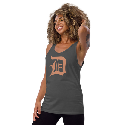 Detroit 'Old English D' Tank Top (Copper Color) | Unisex Jersey