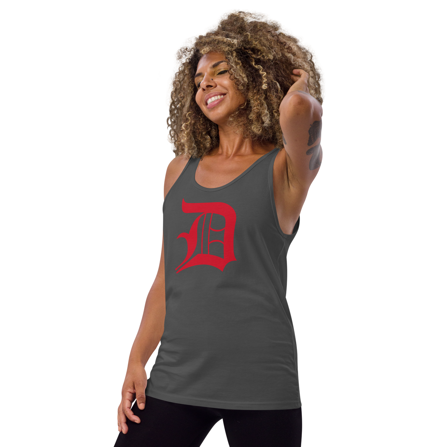 Detroit 'Old English D' Tank Top (Aviform Red) | Unisex Jersey