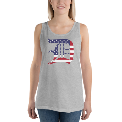 Detroit 'Old English D' Tank Top (Patriotic Edition) | Unisex Jersey