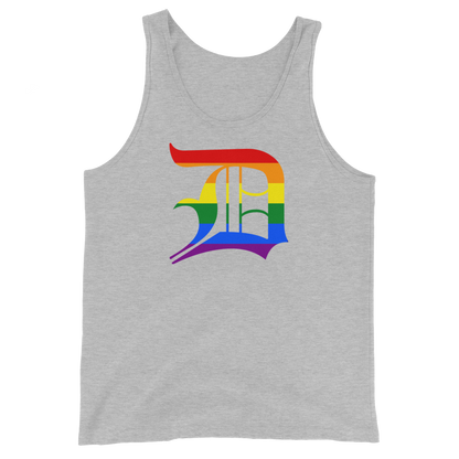 Detroit 'Old English D' Tank Top (Rainbow Pride Edition) | Unisex Jersey