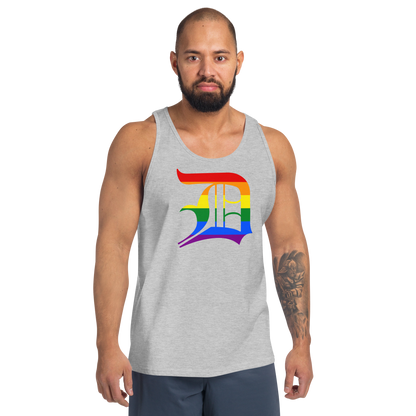 Detroit 'Old English D' Tank Top (Rainbow Pride Edition) | Unisex Jersey