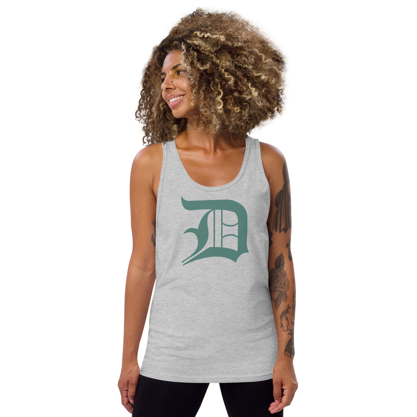 Detroit 'Old English D' Tank Top (Copper Green) | Unisex Jersey