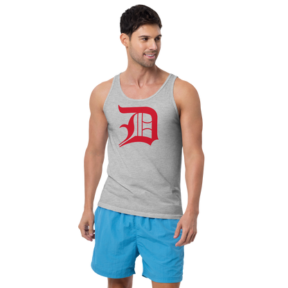 Detroit 'Old English D' Tank Top (Aviform Red) | Unisex Jersey