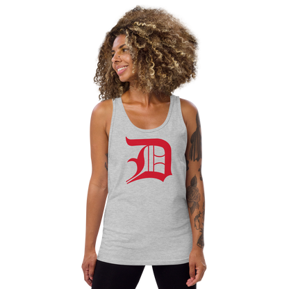 Detroit 'Old English D' Tank Top (Aviform Red) | Unisex Jersey