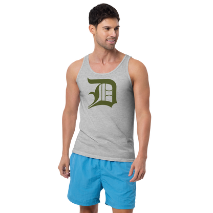 Detroit 'Old English D' Tank Top (Army Green) | Unisex Jersey