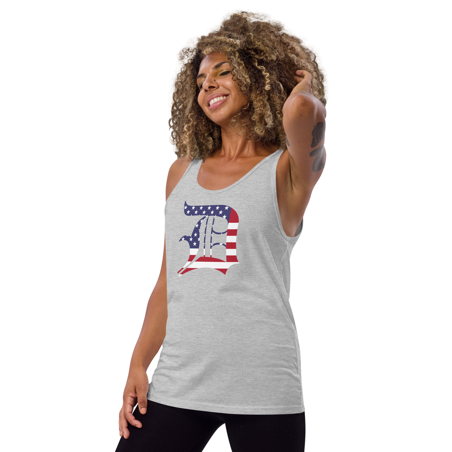 Detroit 'Old English D' Tank Top (Patriotic Edition) | Unisex Jersey