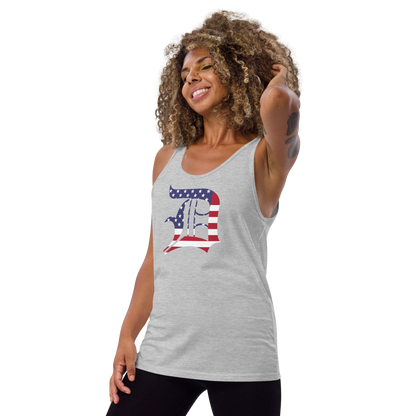 Detroit 'Old English D' Tank Top (Patriotic Edition) | Unisex Jersey