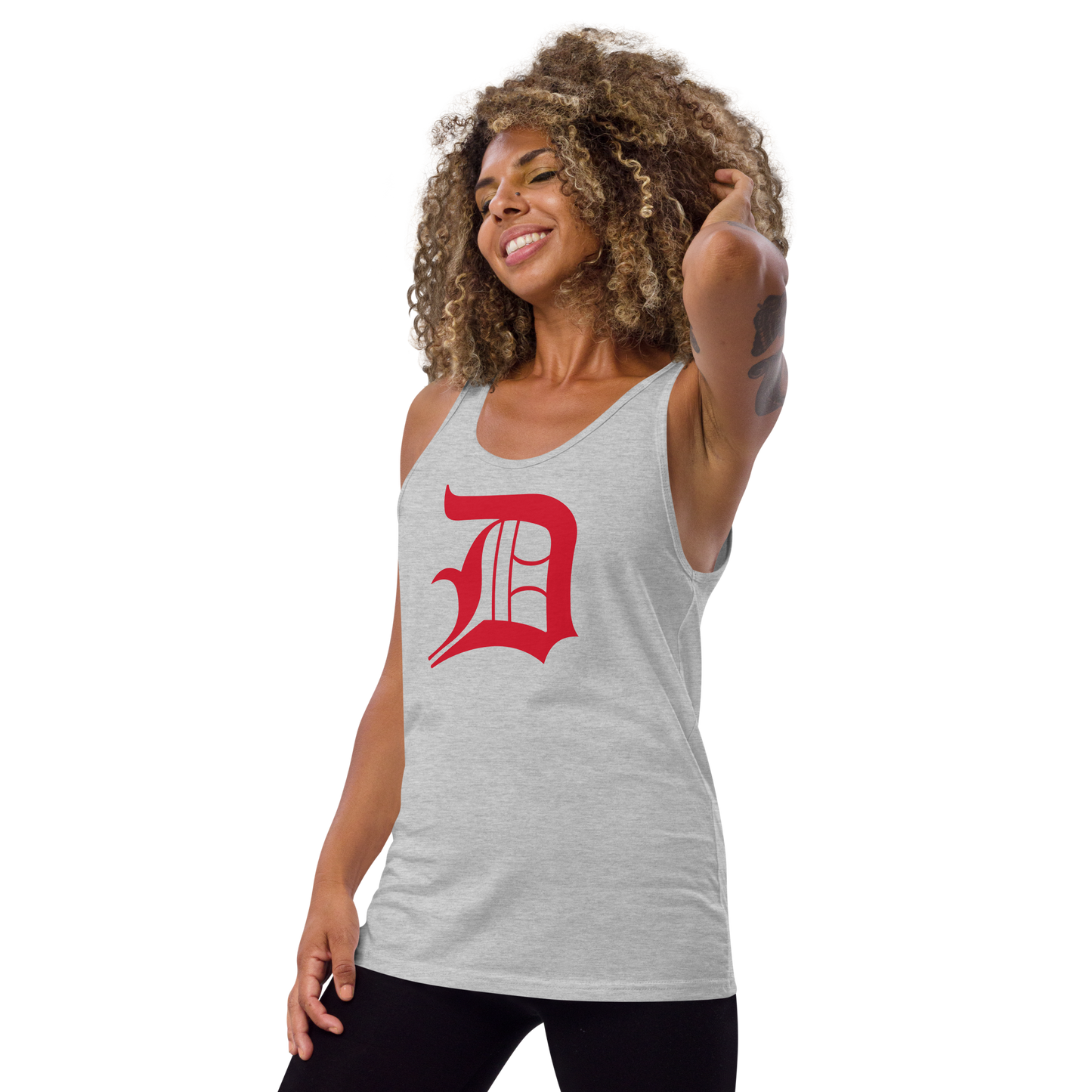 Detroit 'Old English D' Tank Top (Aviform Red) | Unisex Jersey