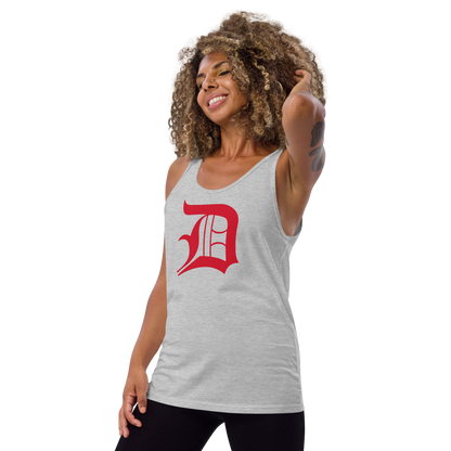 Detroit 'Old English D' Tank Top (Aviform Red) | Unisex Jersey