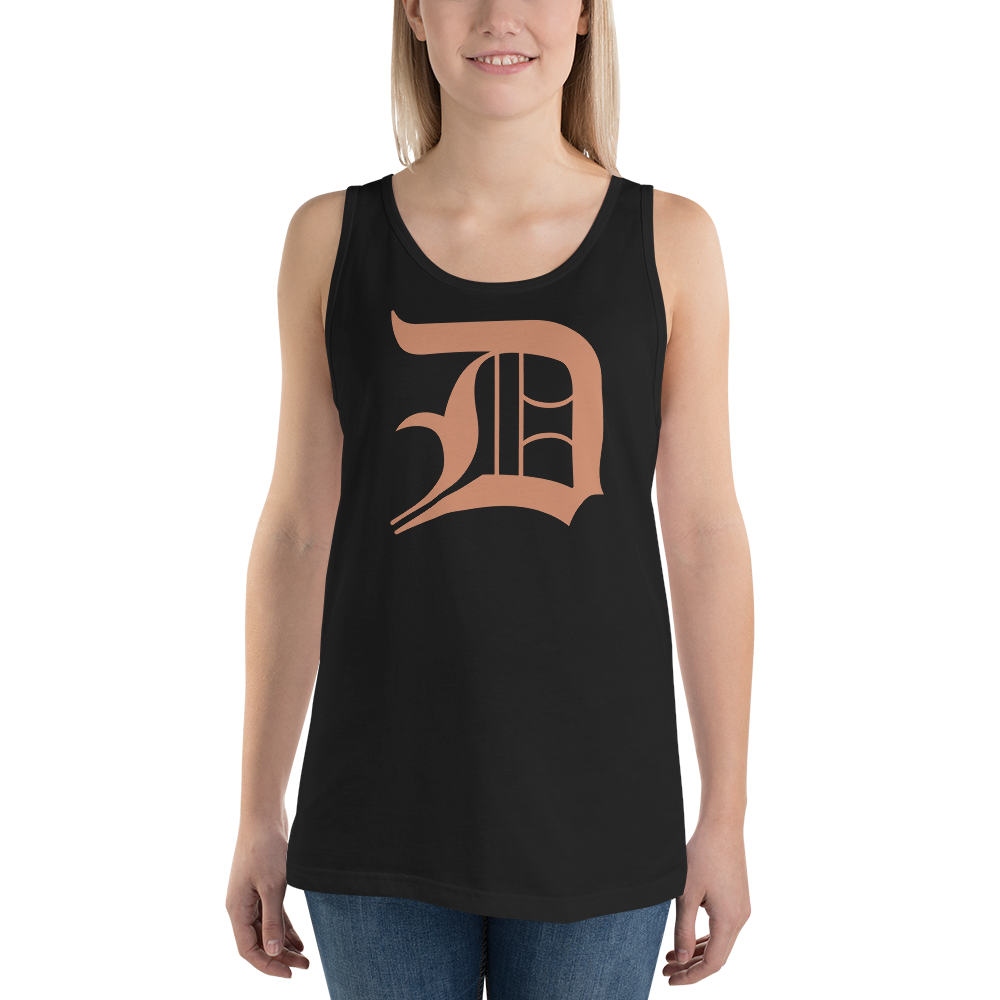 Detroit 'Old English D' Tank Top (Copper Color) | Unisex Jersey