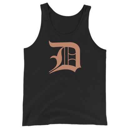 Detroit 'Old English D' Tank Top (Copper Color) | Unisex Jersey