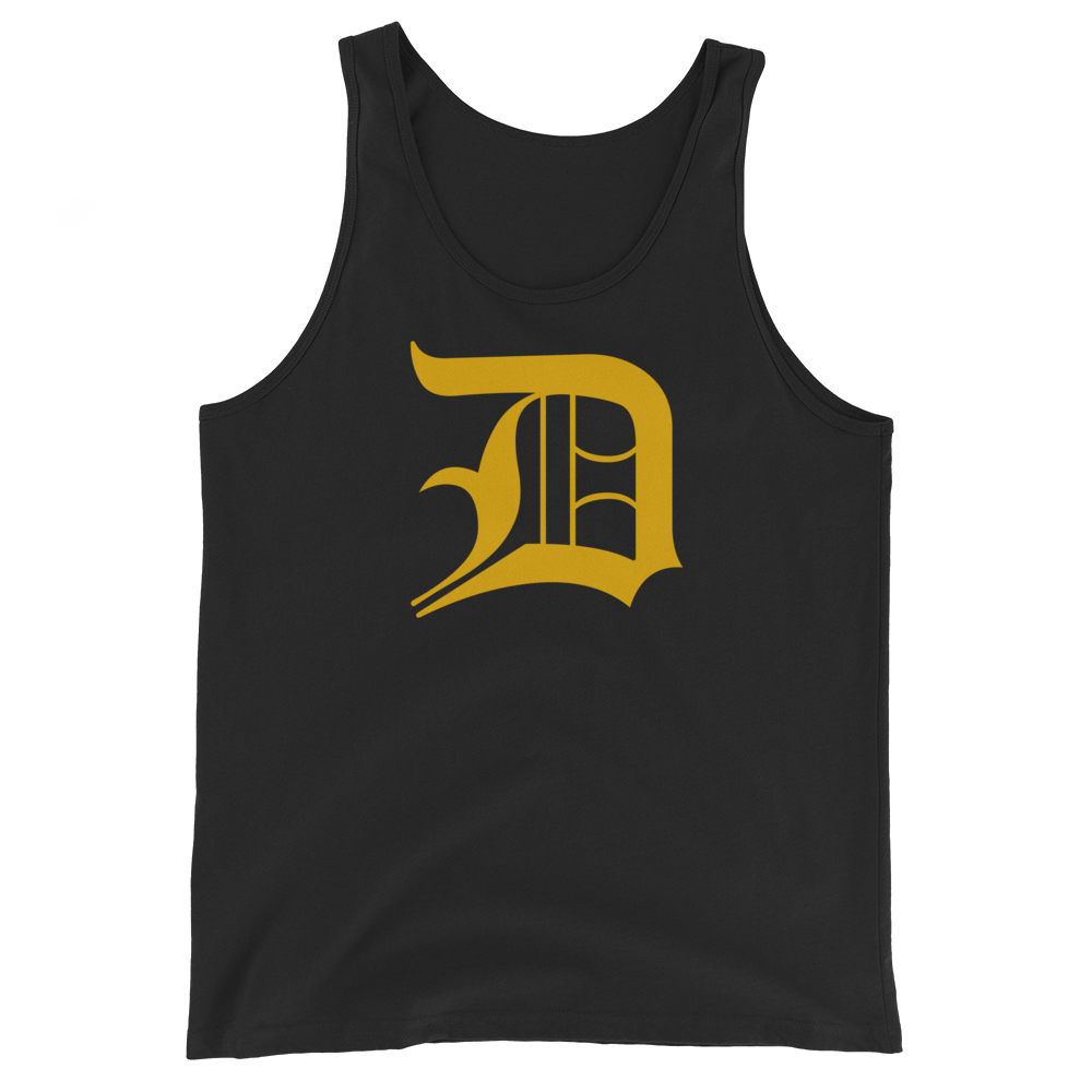 Detroit 'Old English D' Tank Top (Gold) | Unisex Jersey