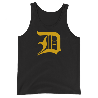 Detroit 'Old English D' Tank Top (Gold) | Unisex Jersey