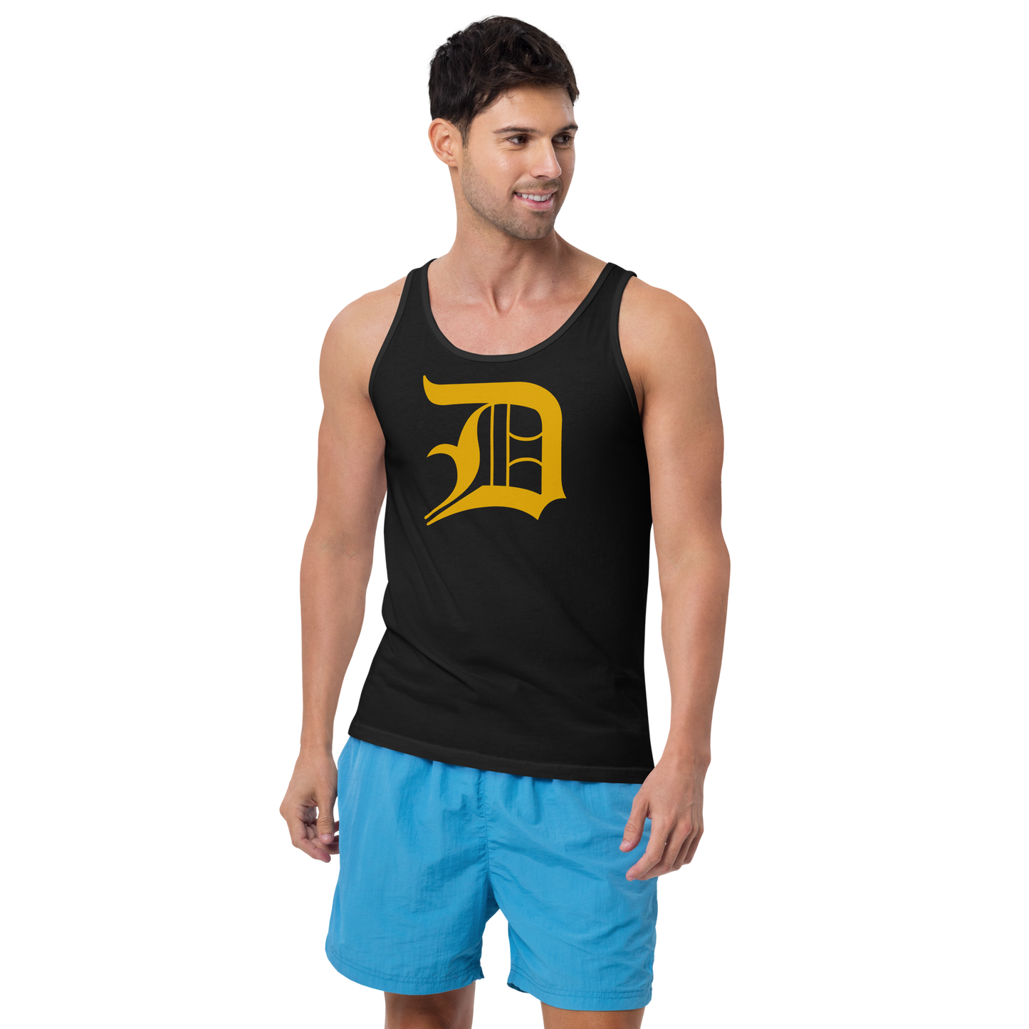 Detroit 'Old English D' Tank Top (Gold) | Unisex Jersey