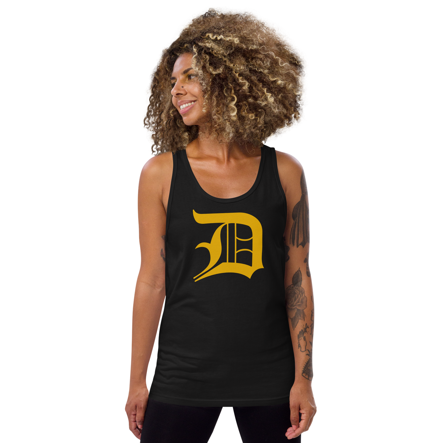 Detroit 'Old English D' Tank Top (Gold) | Unisex Jersey