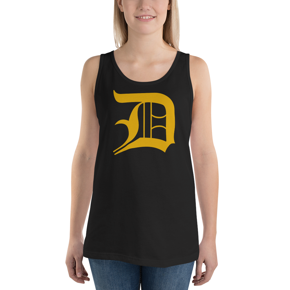 Detroit 'Old English D' Tank Top (Gold) | Unisex Jersey