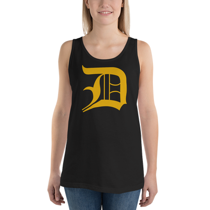 Detroit 'Old English D' Tank Top (Gold) | Unisex Jersey