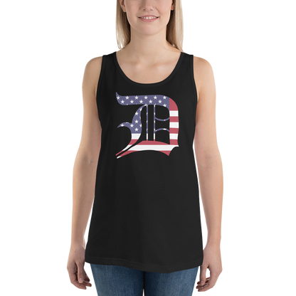 Detroit 'Old English D' Tank Top (Patriotic Edition) | Unisex Jersey