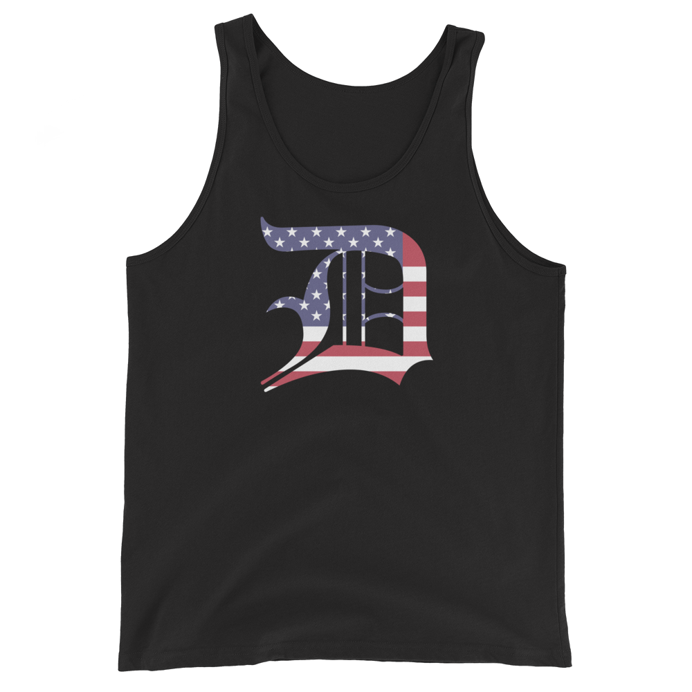 Detroit 'Old English D' Tank Top (Patriotic Edition) | Unisex Jersey