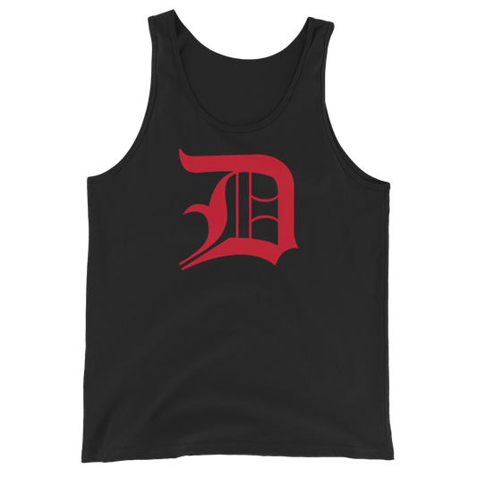 Detroit 'Old English D' Tank Top (Aviform Red) | Unisex Jersey