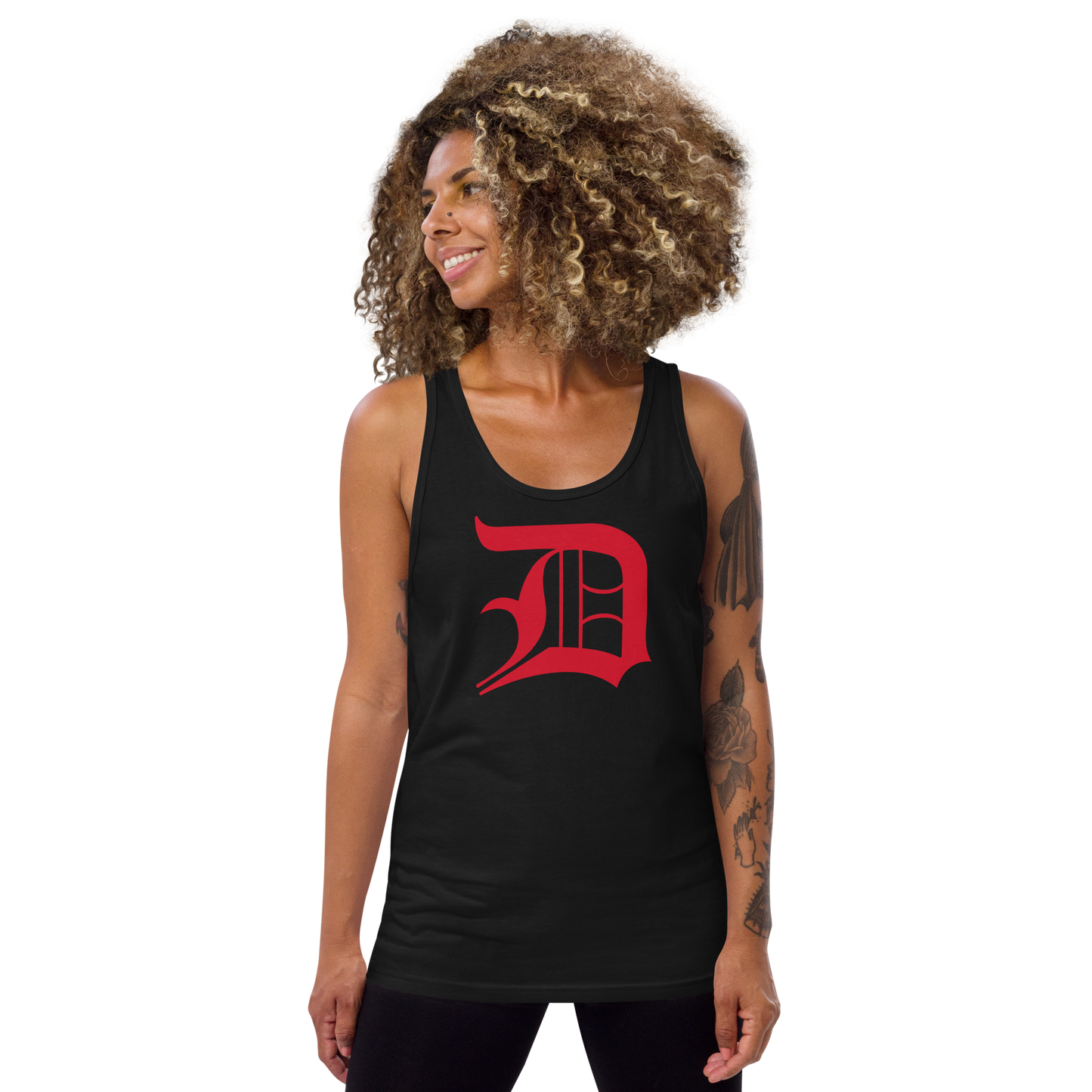 Detroit 'Old English D' Tank Top (Aviform Red) | Unisex Jersey