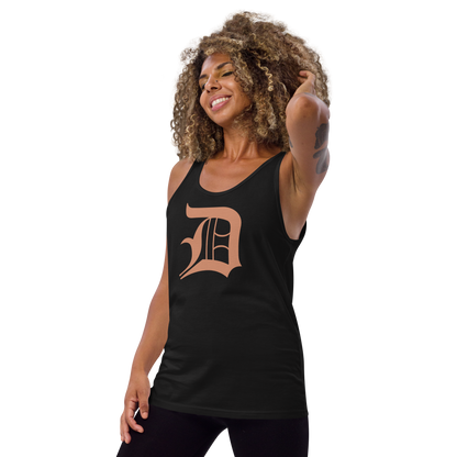 Detroit 'Old English D' Tank Top (Copper Color) | Unisex Jersey