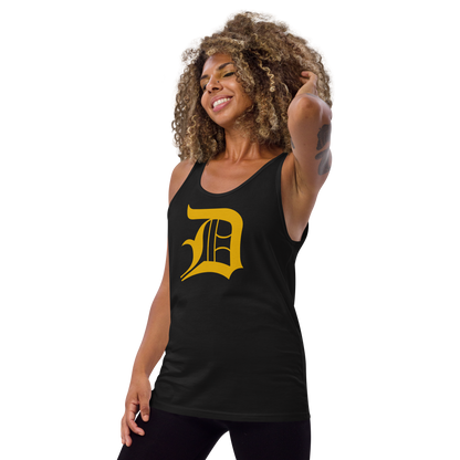 Detroit 'Old English D' Tank Top (Gold) | Unisex Jersey