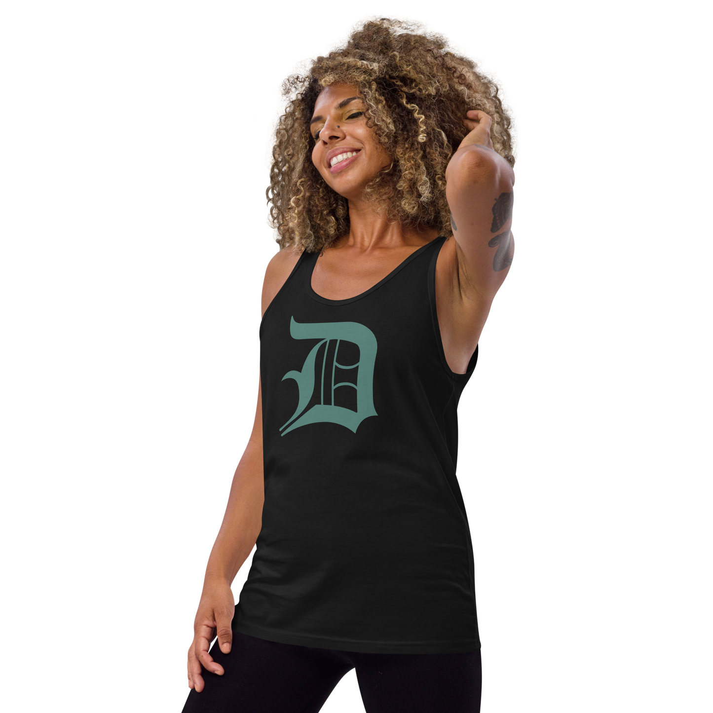 Detroit 'Old English D' Tank Top (Copper Green) | Unisex Jersey