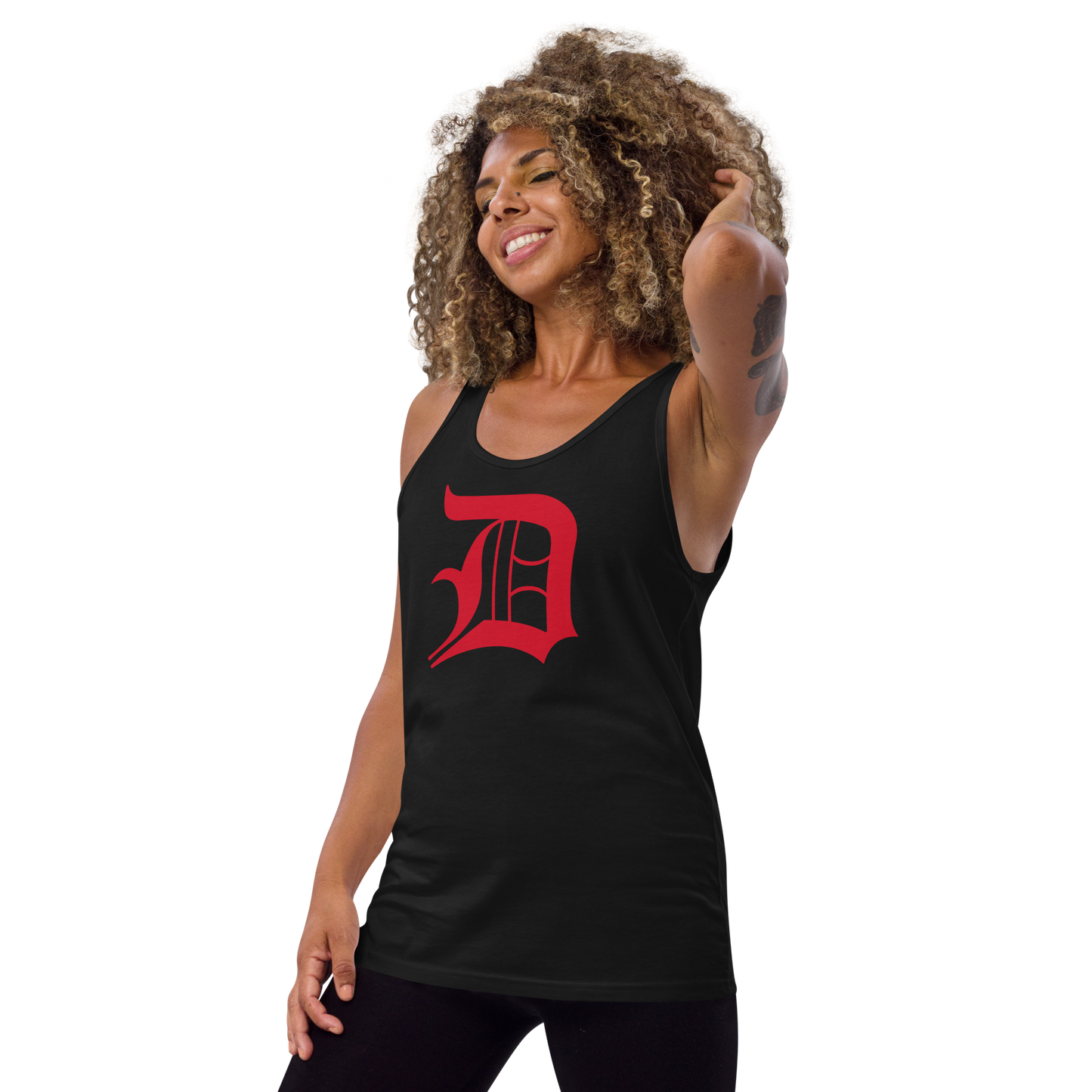 Detroit 'Old English D' Tank Top (Aviform Red) | Unisex Jersey