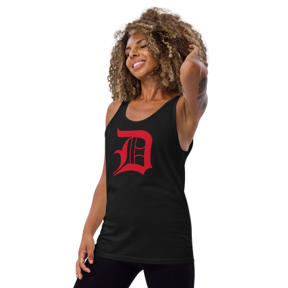 Detroit 'Old English D' Tank Top (Aviform Red) | Unisex Jersey