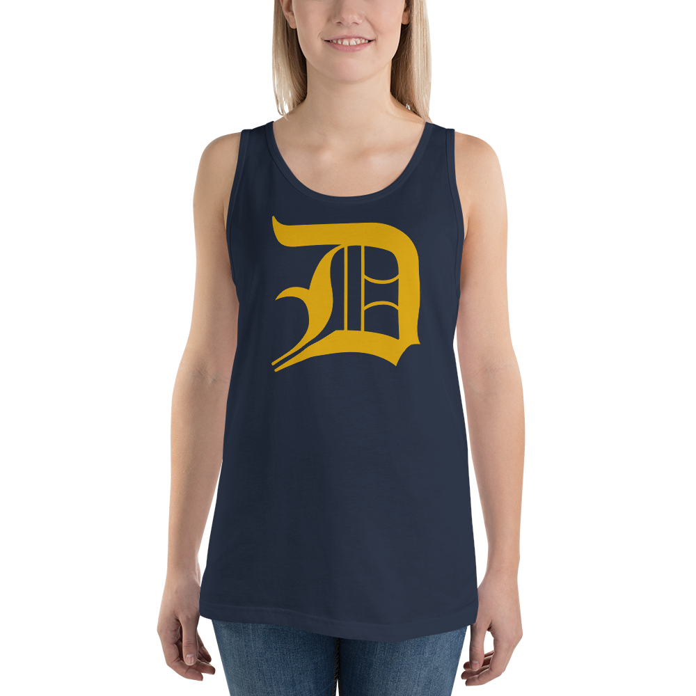 Detroit 'Old English D' Tank Top (Gold) | Unisex Jersey