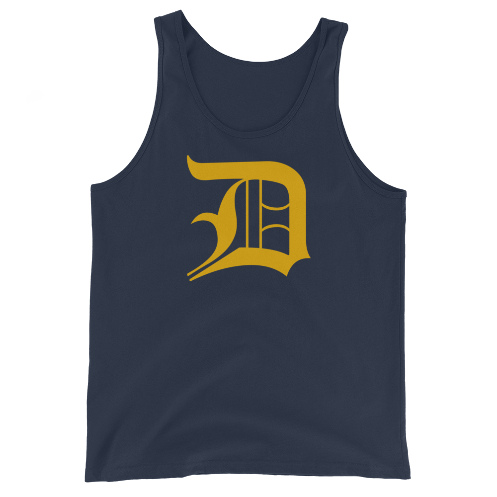 Detroit 'Old English D' Tank Top (Gold) | Unisex Jersey