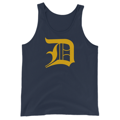 Detroit 'Old English D' Tank Top (Gold) | Unisex Jersey