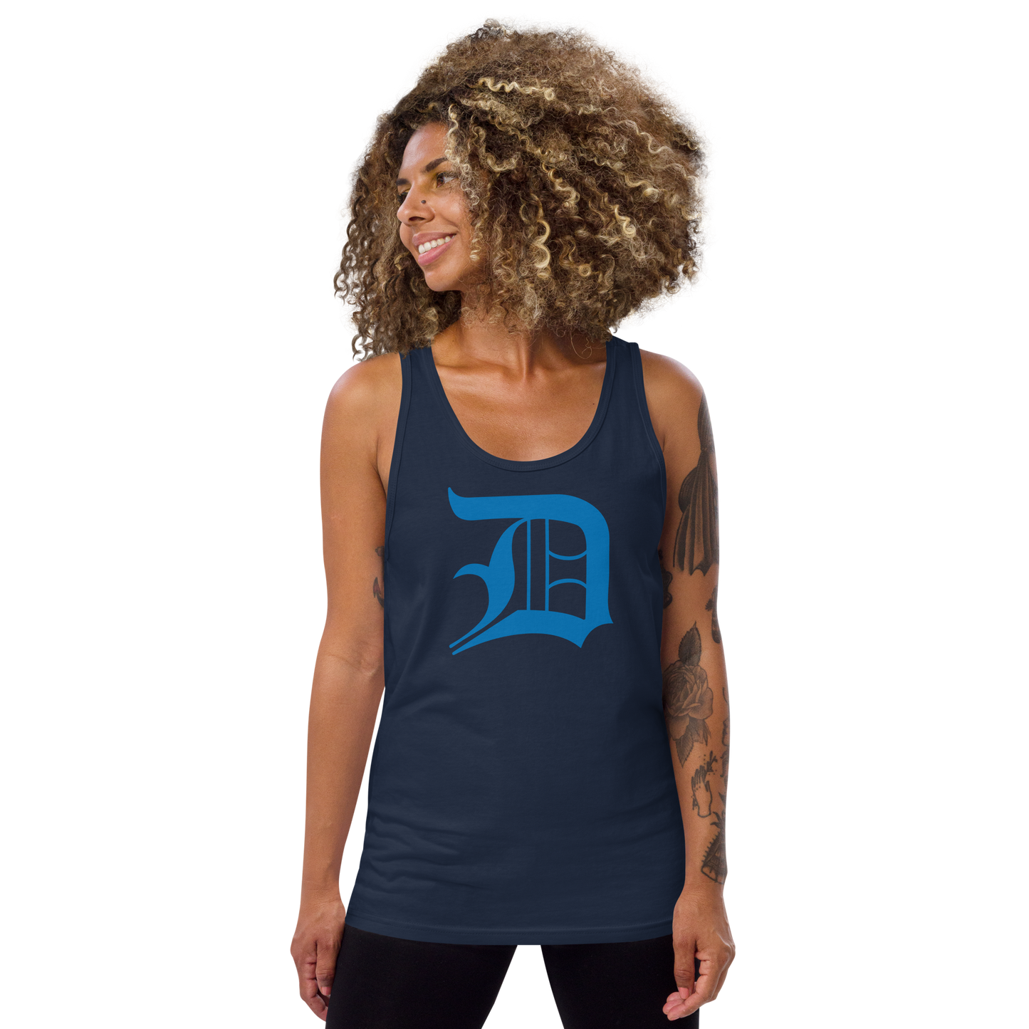 Detroit 'Old English D' Tank Top (Azure) | Unisex Jersey