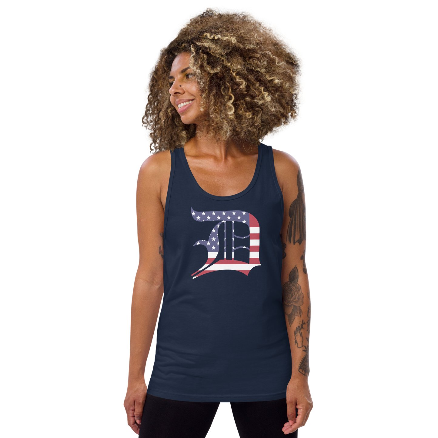 Detroit 'Old English D' Tank Top (Patriotic Edition) | Unisex Jersey