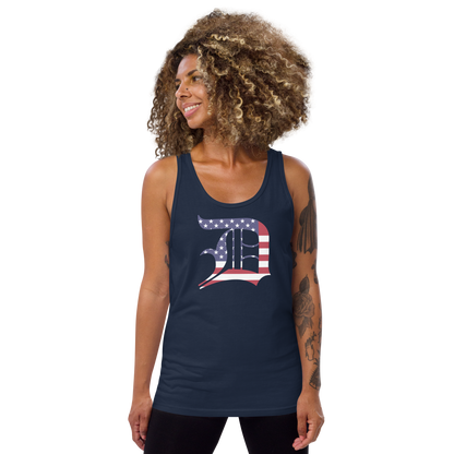 Detroit 'Old English D' Tank Top (Patriotic Edition) | Unisex Jersey