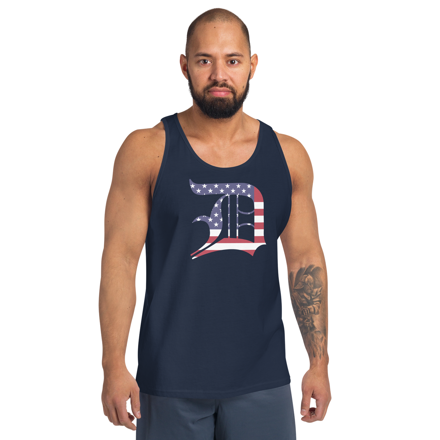 Detroit 'Old English D' Tank Top (Patriotic Edition) | Unisex Jersey