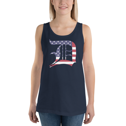 Detroit 'Old English D' Tank Top (Patriotic Edition) | Unisex Jersey