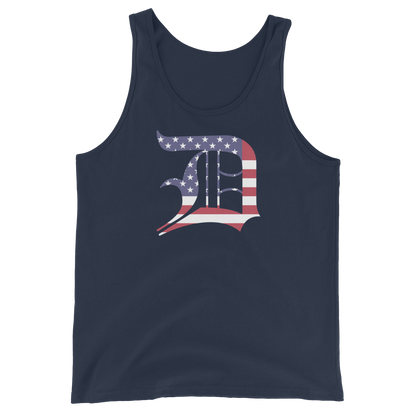 Detroit 'Old English D' Tank Top (Patriotic Edition) | Unisex Jersey