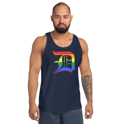 Detroit 'Old English D' Tank Top (Rainbow Pride Edition) | Unisex Jersey