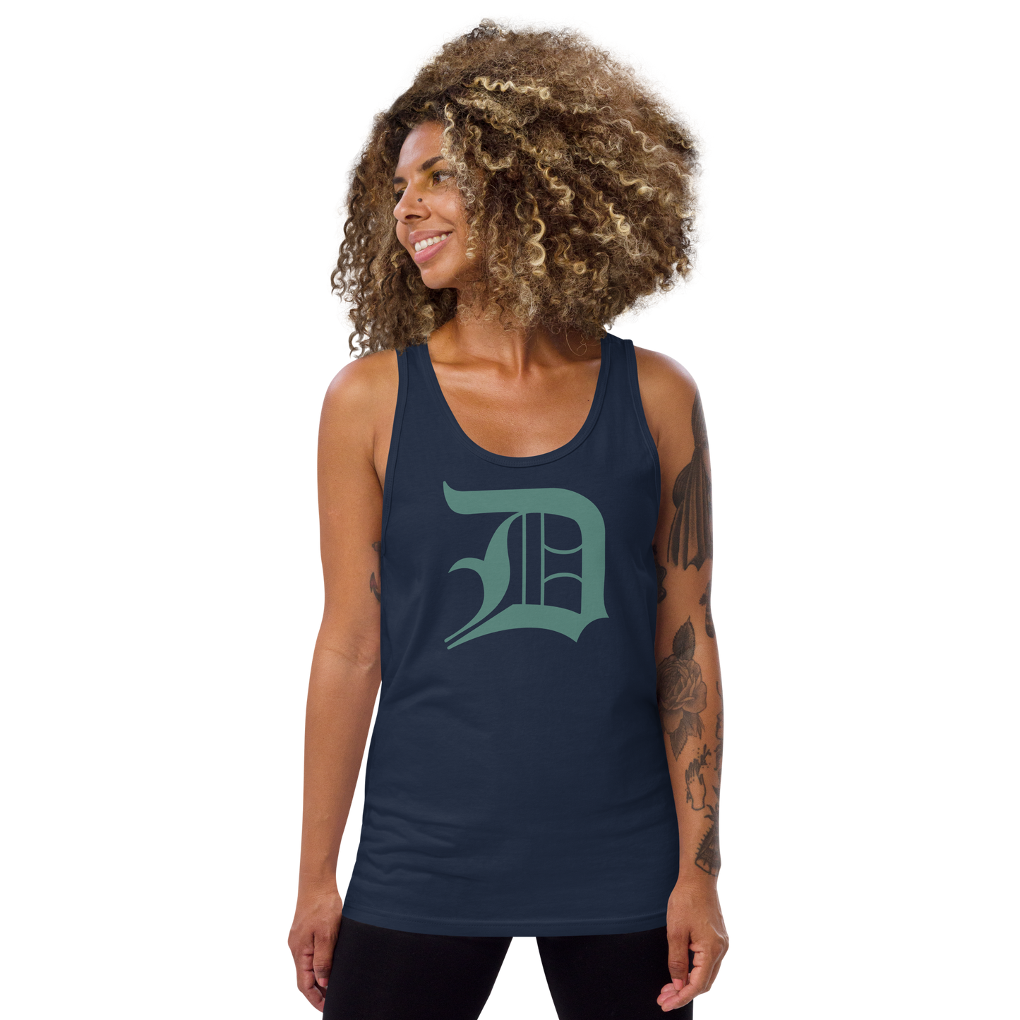 Detroit 'Old English D' Tank Top (Copper Green) | Unisex Jersey