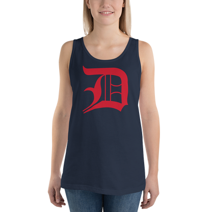 Detroit 'Old English D' Tank Top (Aviform Red) | Unisex Jersey