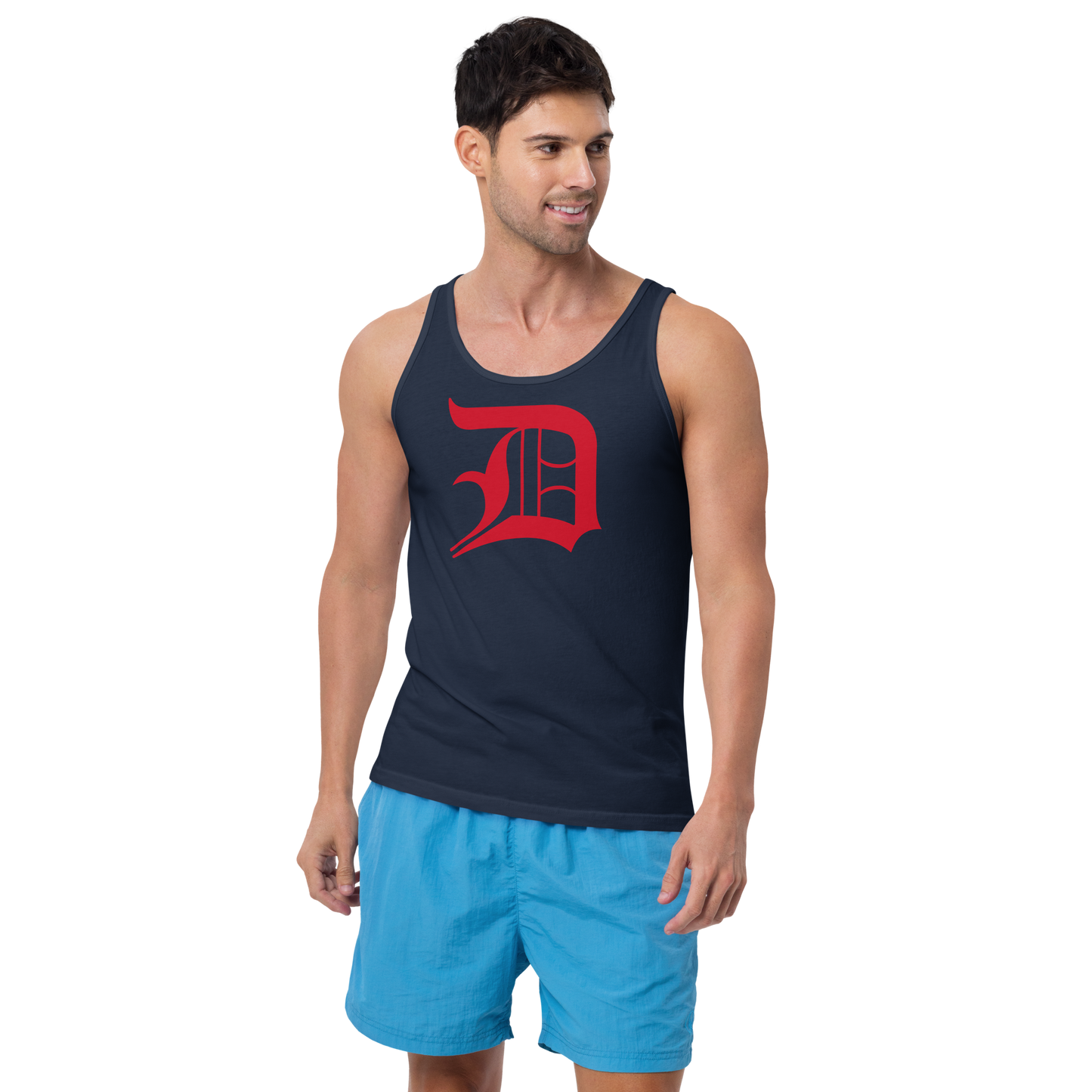 Detroit 'Old English D' Tank Top (Aviform Red) | Unisex Jersey